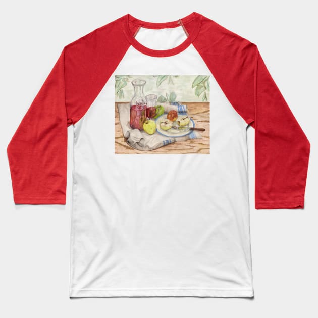 Still life of fruit and wine - Painting Baseball T-Shirt by seanfleming